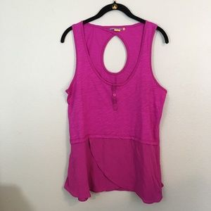 Little Yellow Button Anthropologie Fuchsia Top, S